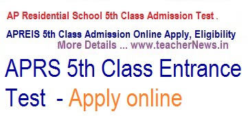 AP Residential 5th Class Admission Online Apply 2019  | APREIS Notification @aprjdc.apcfss.in