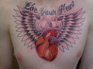 heart wings tattoo