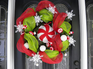 felt peppermint Christmas wreath