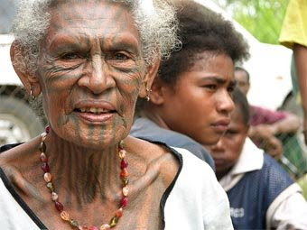 Tribal Tattoos at Papua New Guinea 