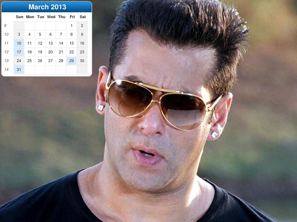 Salman Khan New Year Calendar 2013 for Desktop - 2014 New Year Desk ...