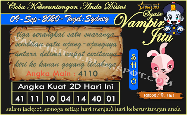  Syair Vampir Jitu Togel Sydney Rabu 09 September 2020