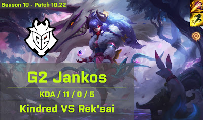 G2 Jankos Kindred JG vs Reksai - EUW 10.22