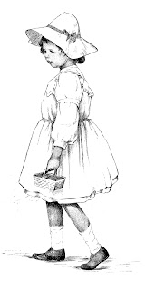 girl illustration drawing digital download antique image