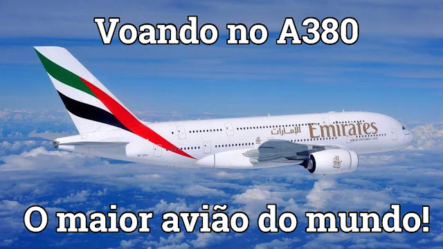 Sobrevoando Dubai no A380 da Emirates