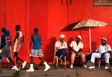 Paul Benjamin, Robin Harris and Frankie Faison as the Statler and Waldorf, and uh, Statler of Do the Right Thing.