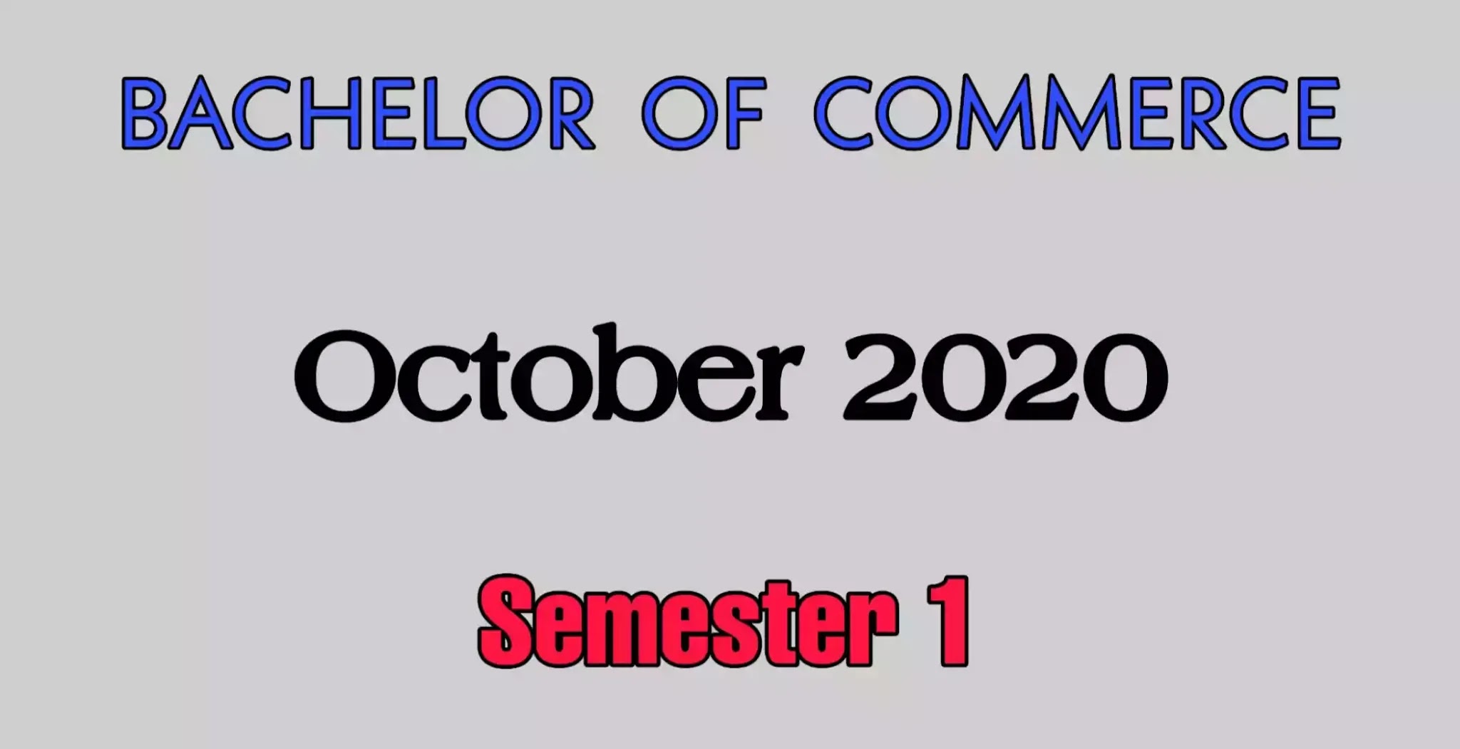 Bcom Sem-1 October 2020