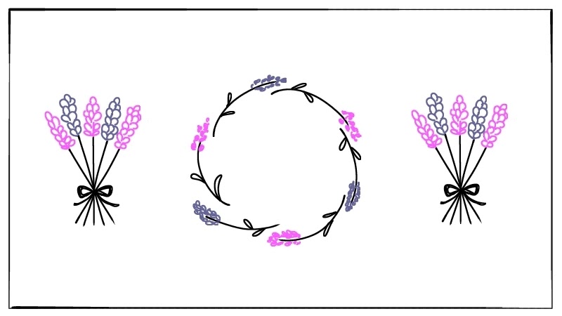 簡単なラベンダーの花のイラストの描き方 簡単可愛いイラストサイト