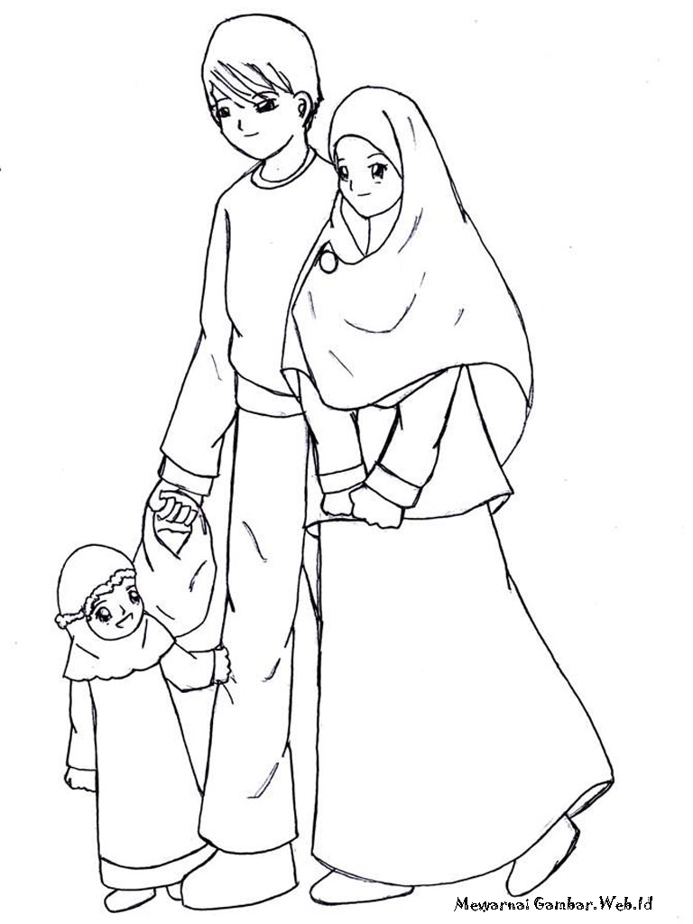Keluarga muslim coloring pages