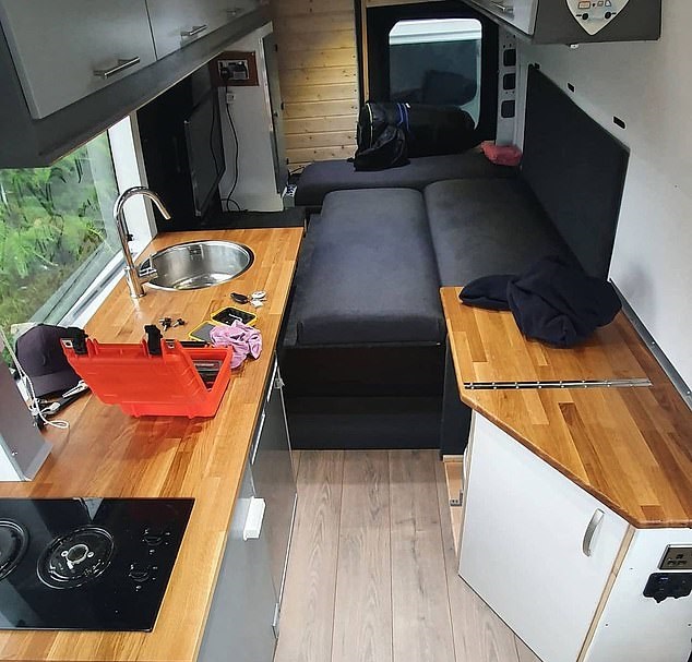 A Briton turns a bus into a mobile hotel to save his expenses during camping trips .. Photos