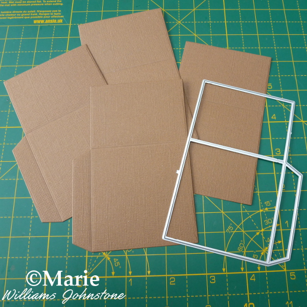 Using the pop-up box card die to cut out the main part of the handmade card