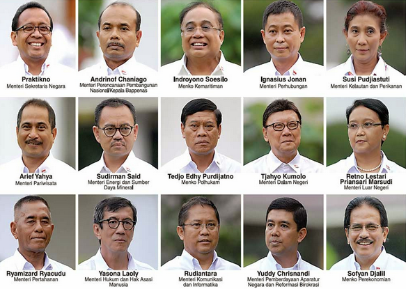 Daftar Susunan Menteri  Kabinet  Kerja Jokowi Sehat Kita Semua