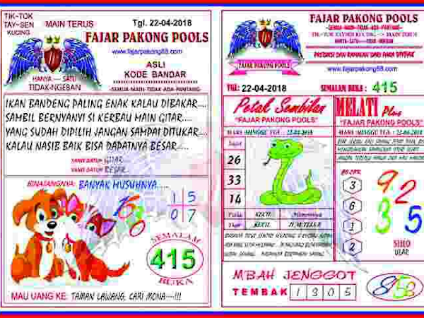 Ramalan Bocoran Syair Kode Fajar Pakong Pools 23 April 2018