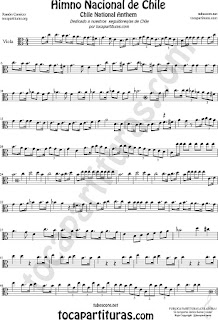  Himno Nacional de Chile Partitura de Viola Sheet Music for Viola Music Score