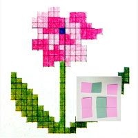 Flor Pixeles Papiroflexia