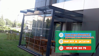 Cafe Cam sistemleri, giyotinli cam sistemleri, Cam ile kapama. MAVİ CAM 0532 245 00 78  Cam ile Kapatma, Cam Kapatma Uygulayıcısı, Mavi Cam, 0532 245 00 78  Kış bahçesi, Kısaca; Cam vb. örtü ile çevrelenmiş içinde oturulabilir bahçe. Çevresi camlarla çevrili küçük cam evler görünümündeki kış bahçeleri, evlerde dört mevsim sıcak ve aydınlık bir bahçe keyfi yaşatır.