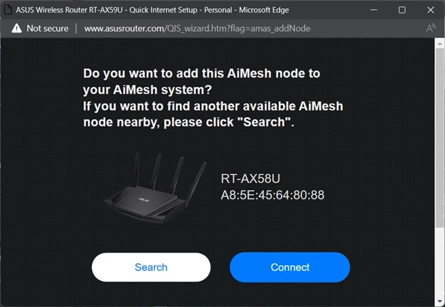 Menambahkan node AiMesh ke jaringan