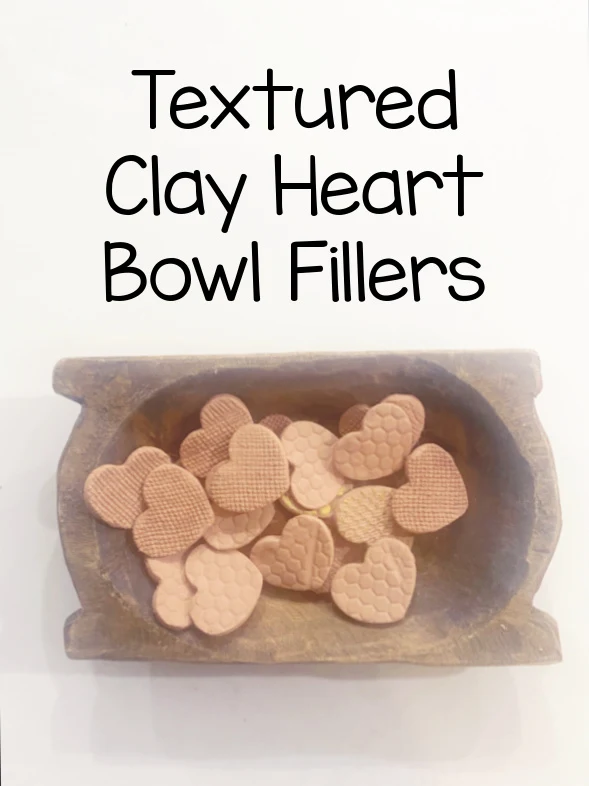 bowl of terra cotta hearts and overlay