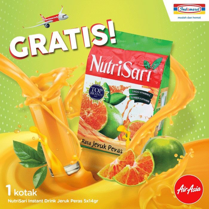 AirAsia - Promo Bayar Tiket Gratis 1 Kotak Nutrisasi di Indomaret (s.d 30 Sept 2018)