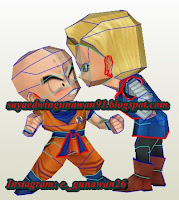 Papercraft C18 and Krillin Chibi