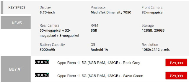 Oppo Reno 11F 5G price