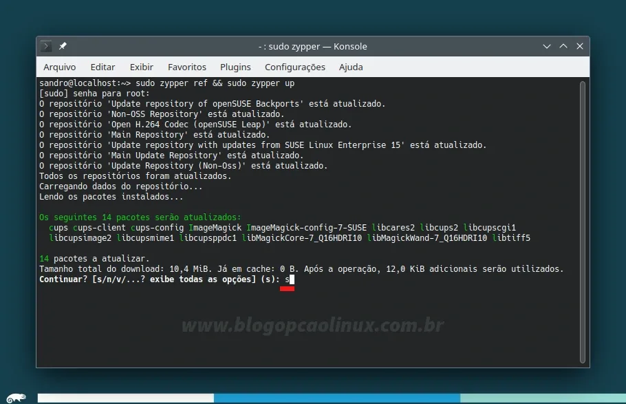 Atualizando o openSUSE Leap 15.5 pelo terminal