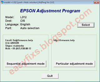 Adjustment Program Epson L312 - CIS ver.1.0.1