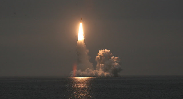 Launch of Bulava Intercontinental Missile From Russian Submarine