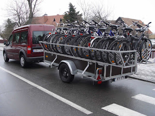 Reboque para carregar várias bicicletas