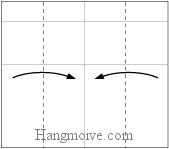 Bước 4: Gấp hai cạnh giấy vào trong.