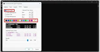 Mengganti Warna Font dan Background CMD Lewat Properties