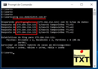 DominioTXT - IP pelo COMAND