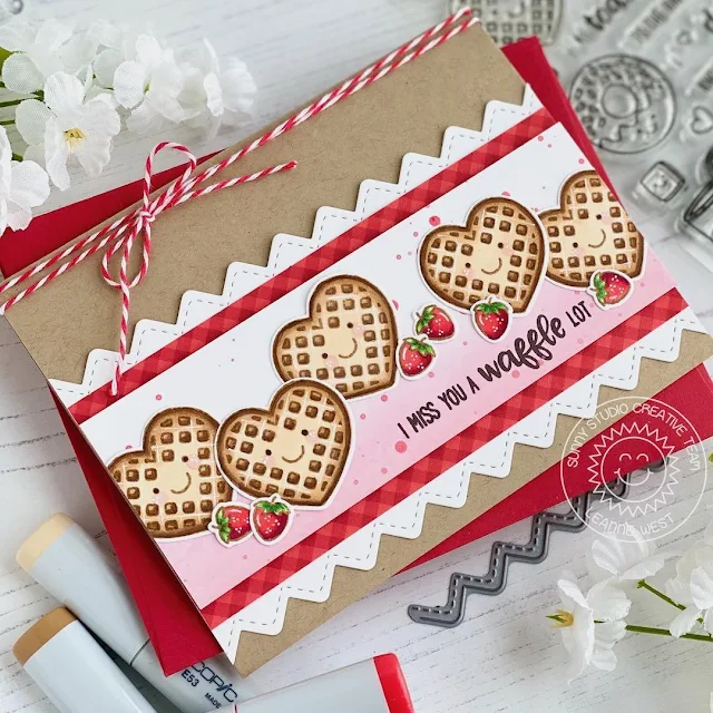 Sunny Studio Stamps: Breakfast Puns Ric Rac Border Dies Punny I Love You Card by Leanne West 