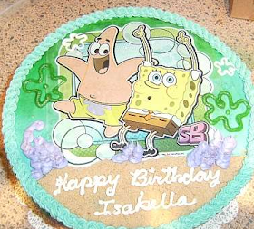Sponge Bob Themed Birthday Cake 1