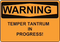 temper tantrum warning sign orange