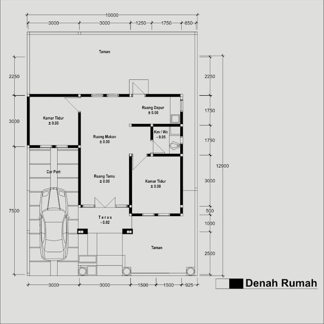 Adriyendi Blog SKETSA  DENAH RUMAH  TYPE 54