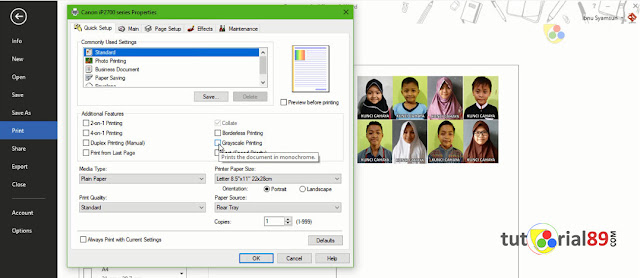 Cara mudah print Photo berwarna menjadi hitam putih di Microsoft word