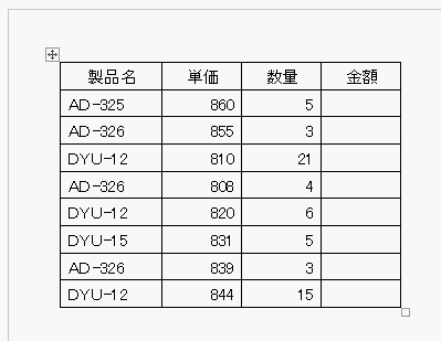 単価×数量の金額を計算