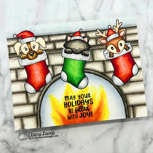 Christmas Stocking Card by Claire Lamb | STAMPtember Exclusive: Santa Paws Stamp Set by Newton's Nook Designs for Simon Says Stamp
