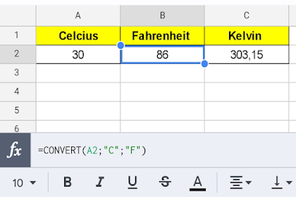 Cara Mengubah Satuan Suhu di Excel Antara Celcius, Kelvin dan Fahrenheit