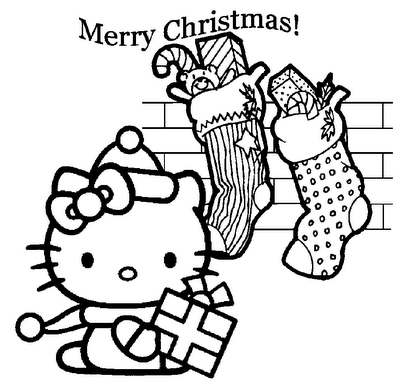 disney hello kitty christmas coloring pages