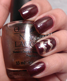 NailaDay: Borghese Sonata Berry with Gold ZigZag Accent