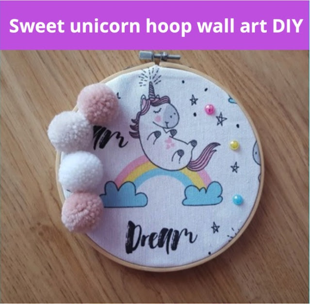 Sweet unicorn hoop wall art DIY