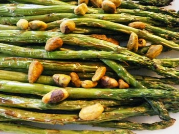 Broiled Asparagus with Pistachio Nuts