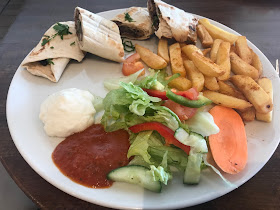 wrap, chips and salad 