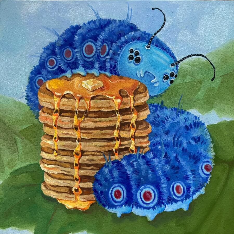 04-Pancakes-and-caterpillar-Fantasy-Art-Christina-Tyzhuk-www-designstack-co