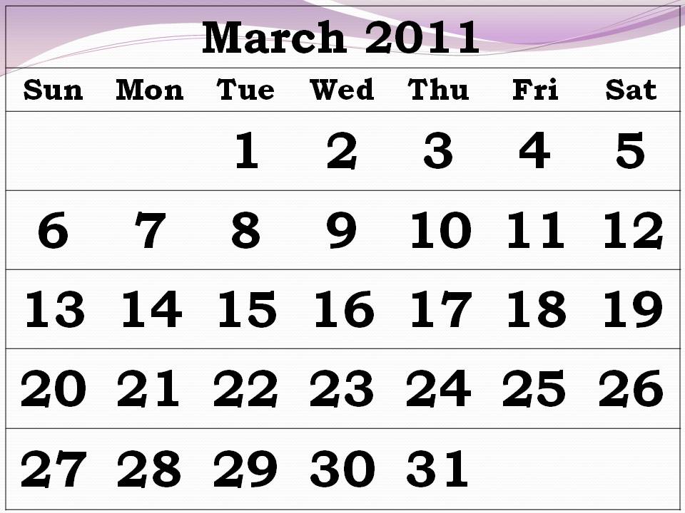 calendars for march 2011. Free Printable Calendar 2011