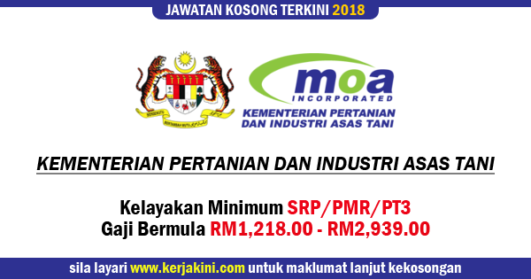 Jawatan Kosong 2018 Kementerian Pertanian Dan Industri 