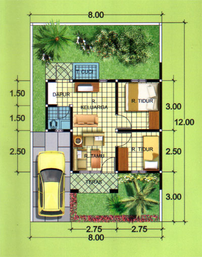 Denah Rumah Minimalis Type 36