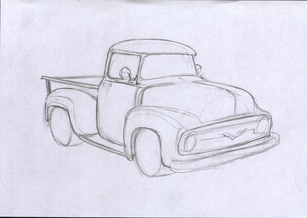 I began with a pretty straightforward shot of a 1956 Ford pickup above